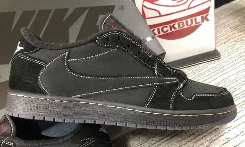 TRAVIS SCOTT X AIR JORDAN 1 LOW OG SP 'BLACK PHANTOM' 2022 DM7866-001 Kickbulk Sneaker shoes reviews Camera photos