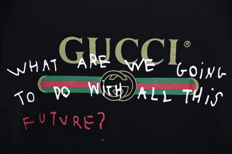 Gucci T Shirt Signature Graffiti Pure Cotton White Black 9 - kickbulk.org