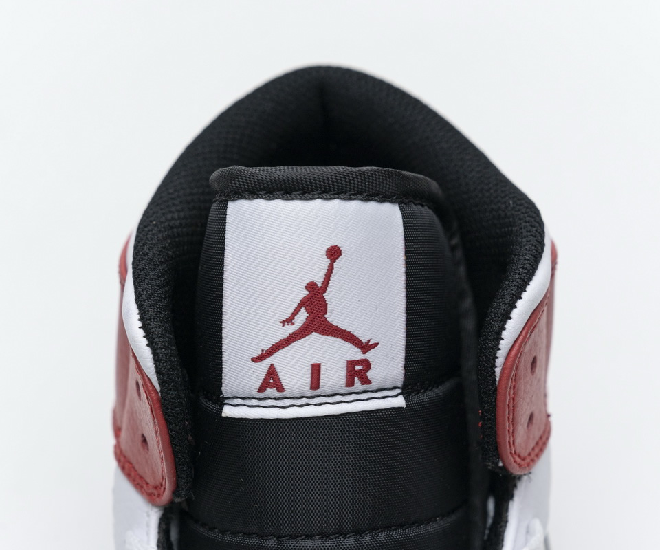 Nike Air Jordan 1 Mid White Black Gym Red 554724 116 10 - kickbulk.org