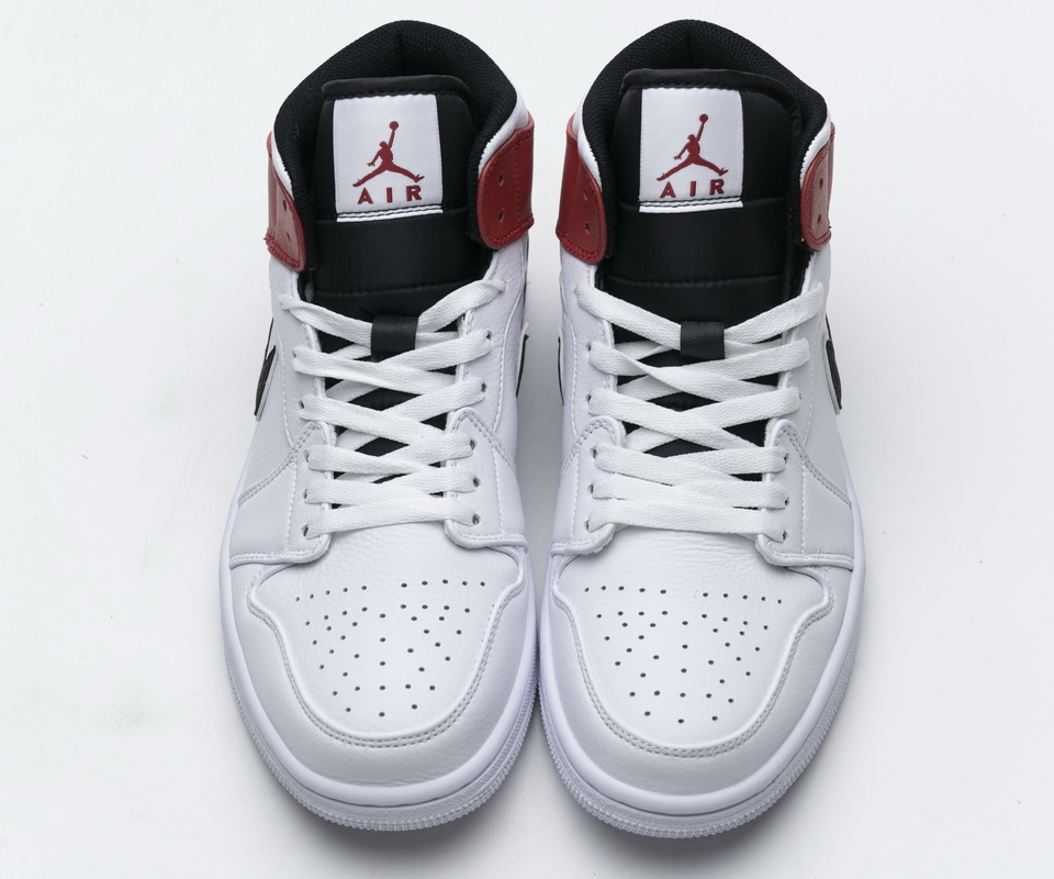 Nike Air Jordan 1 Mid White Black Gym Red 554724 116 2 - kickbulk.org