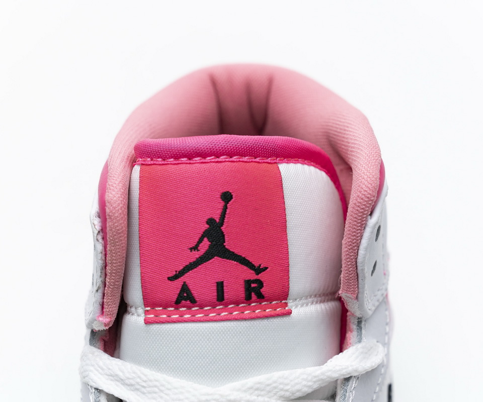 Nike Air Jordan 1 Mid White Black Hyper Pink 555112 106 10 - kickbulk.org