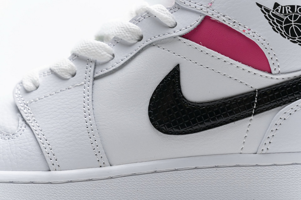 Nike Air Jordan 1 Mid White Black Hyper Pink 555112 106 14 - kickbulk.org