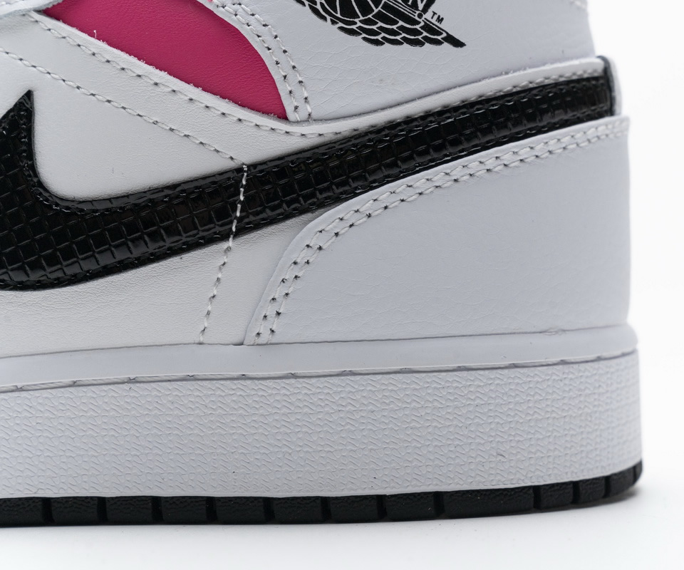 Nike Air Jordan 1 Mid White Black Hyper Pink 555112 106 15 - kickbulk.org