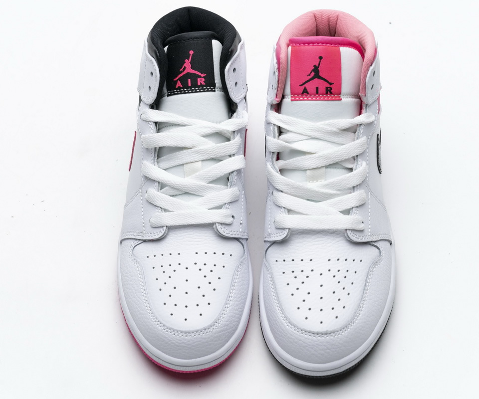Nike Air Jordan 1 Mid White Black Hyper Pink 555112 106 2 - kickbulk.org