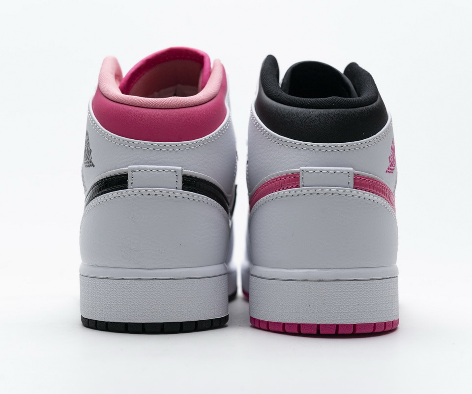 Nike Air Jordan 1 Mid White Black Hyper Pink 555112 106 7 - kickbulk.org