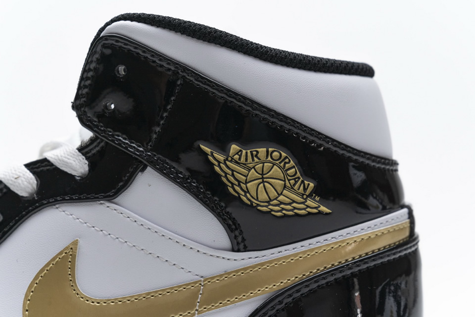 Nike Air Jordan 1 Mid Gold Patent Leather 852542 007 16 - kickbulk.org