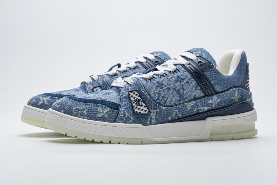 Louis Vuitton Blue Denim Trainer Sneaker 5 - kickbulk.org