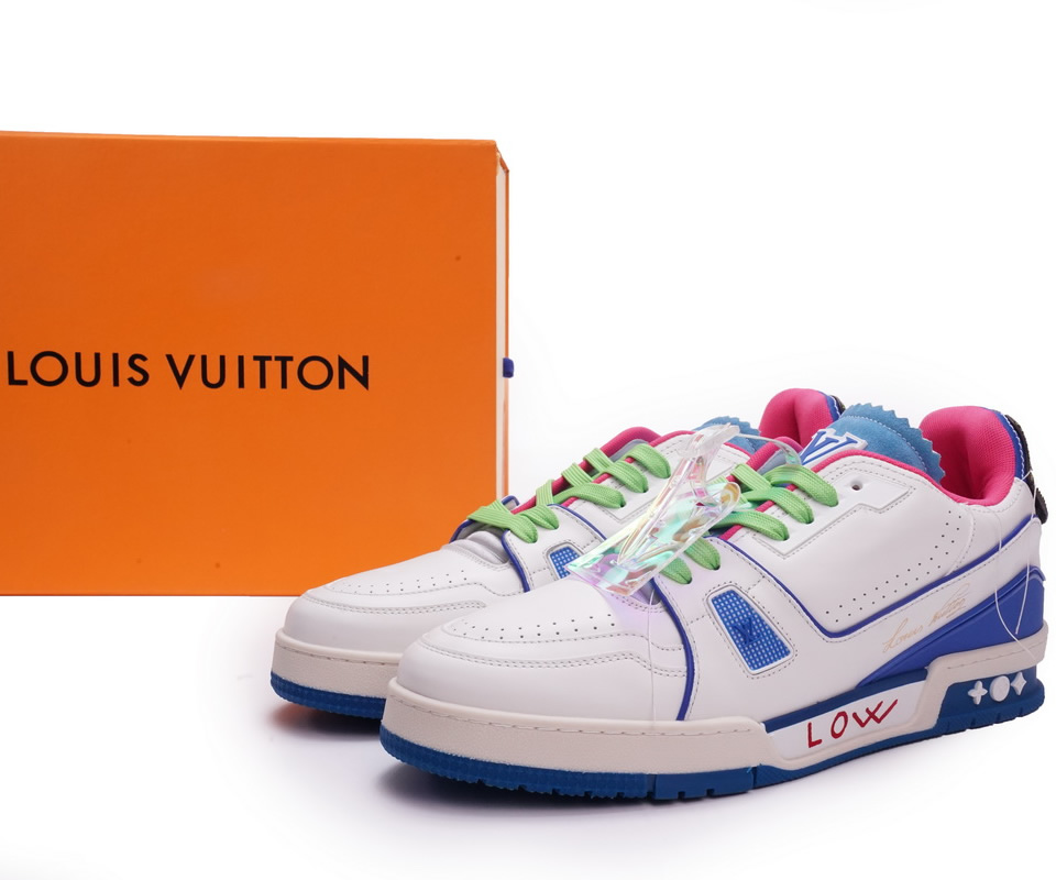 Louis Vuitton Trainer White Pink Blue Ms0223 2 - kickbulk.org