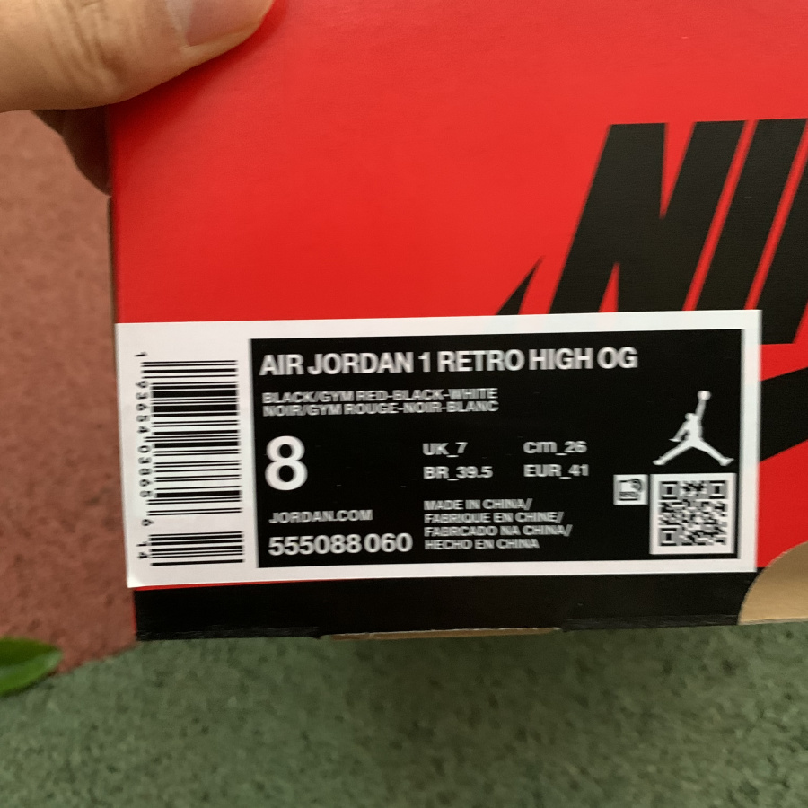 Nike Air Jordan 1 Retro High Og Black Gym Red 555088 060 20 - kickbulk.org