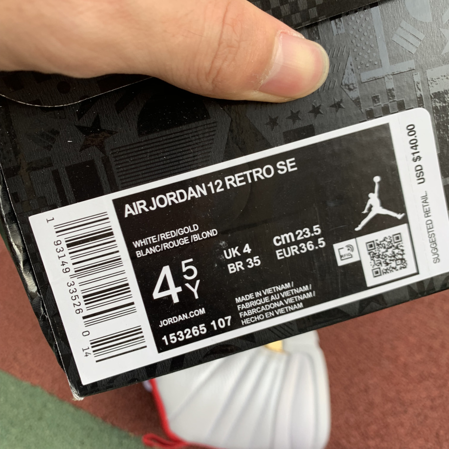 Nike Air Jordan 12 Fiba 2019 White University Red Gold 130690 107 24 - kickbulk.org