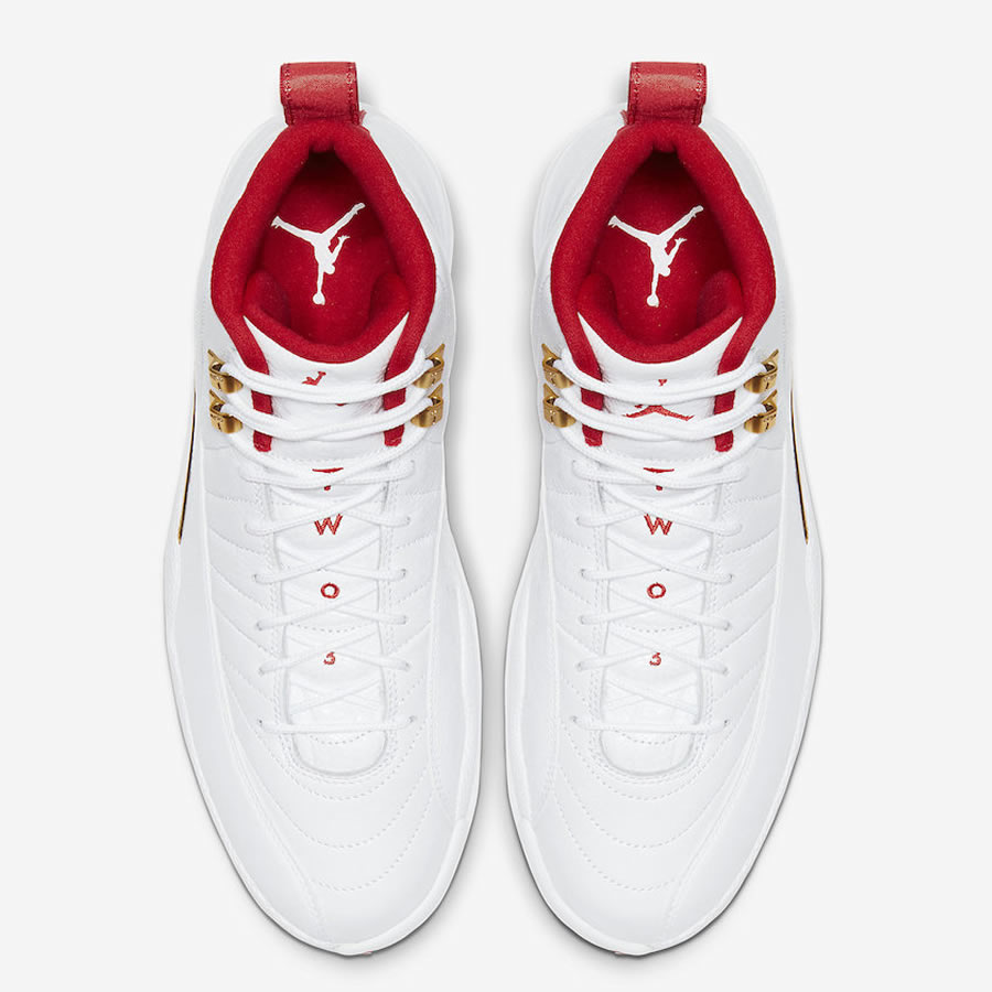 Nike Air Jordan 12 Fiba 2019 White University Red Gold 130690 107 3 - kickbulk.org
