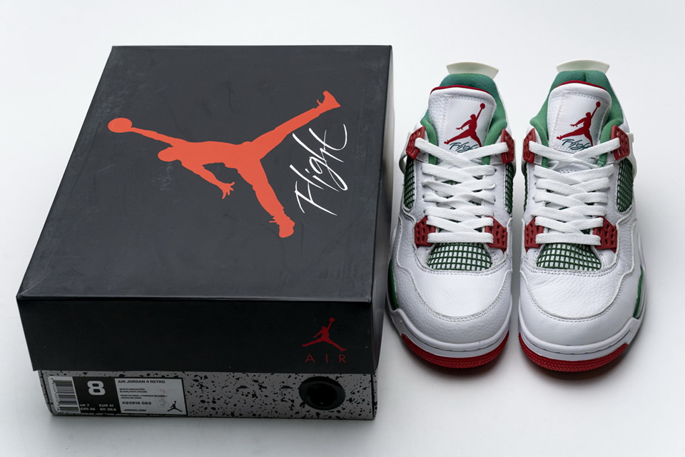 Nike Air Jordan 4 Retro White Green Red Aq3816 063 3 - kickbulk.org