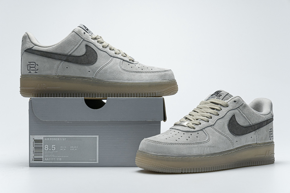 Reigning Champ Nike Air Force 1 Low Suede Light Grey Aa1117 118 3 - kickbulk.org